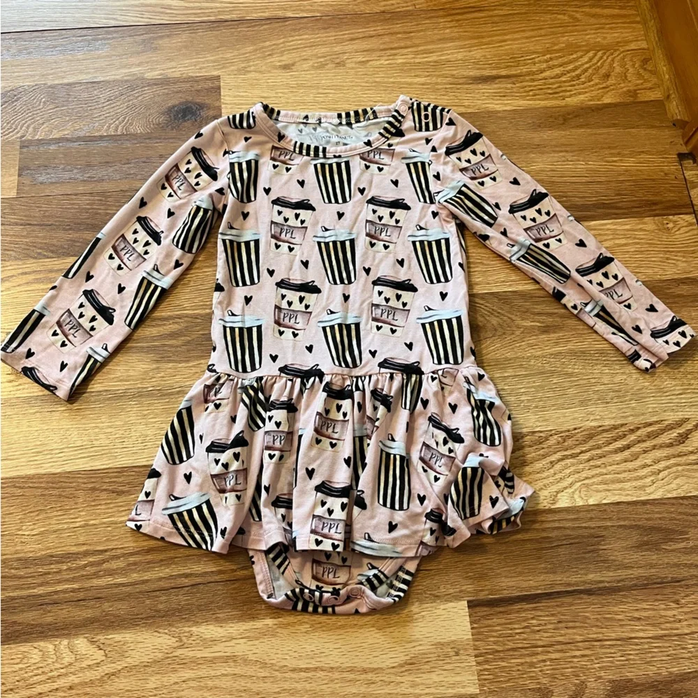 Posh Peanut PPL (Posh Pumpkin Latte) Twirl Bodysuit Dress Size 2T